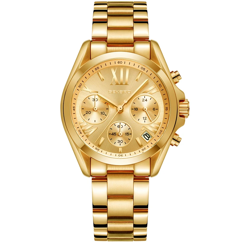 

SEKARO 2830 Switzerland Genuine quartz Women Watches Steel Waterproof Watch Woman Calendar Watch Relogio Feminino For Gift