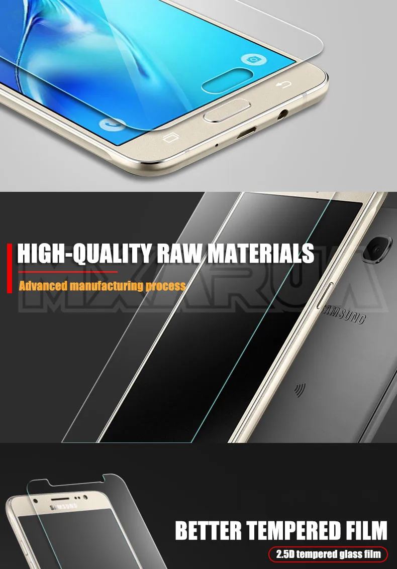 Защитный Стекло на для Samsung Galaxy J3 J5 J7 A3 A5 A7 A6 A8 A9 закаленное Экран протектор Стекло пленка