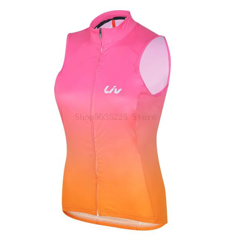 LIV 2021 Woman Summer Sleeveless Windproof Cycling Jersey Vest MTB Bike Vests Clothing Ropa Maillot Ciclismo Racing Bike Clothes