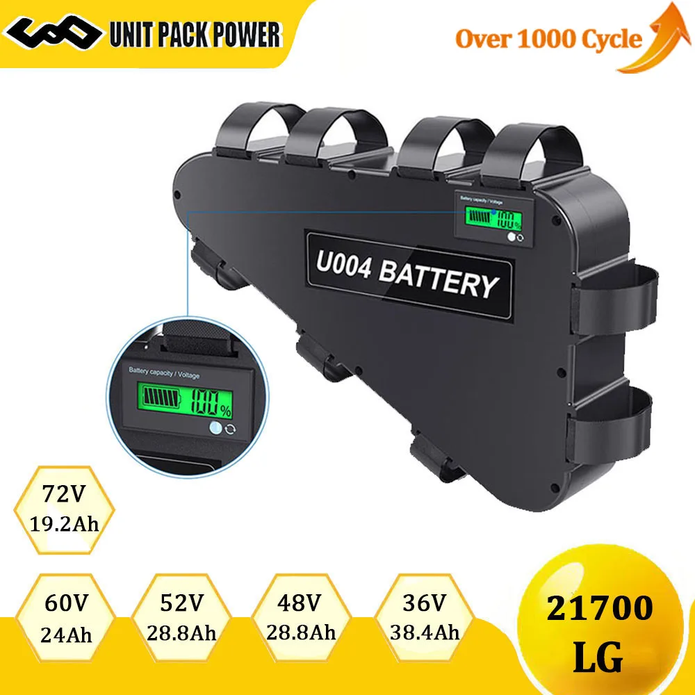 LG 21700 Ebike треугольная аккумуляторная батарея 72V 60V 36V 48V 52V Аккумуляторы для