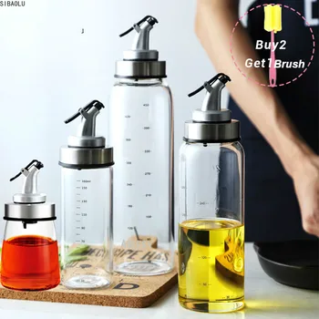 

Olive Oil Dispenser Bottles Sauce Vinegar Seasoning Glass Container Kitchen Storage Cooking Tools Accessories With Degree Scale