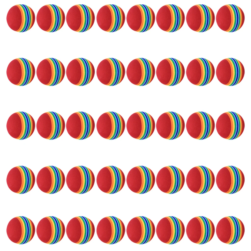 40 PCS Soft Sponge Rainbow Golf Indoor and Outdoor Practice Training Aids for Approach Shot Practice