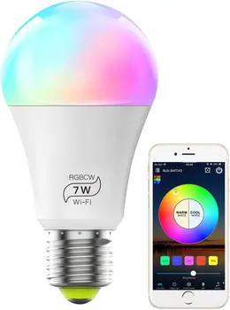 

Voice Control 7W RGB Smart Light Bulb Dimmable E27 WiFi LED Magic Lamp Work with Alexa Google Assistant Siri magic home light