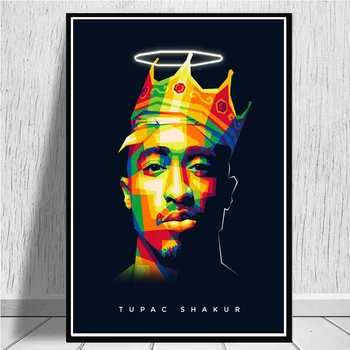

Hip Hop Gangsta Rap Singer Figure Art Canvas Painting Tupac Shakur 2PAC Wall Art Poster and Prints Wall Pictures for Home Decor