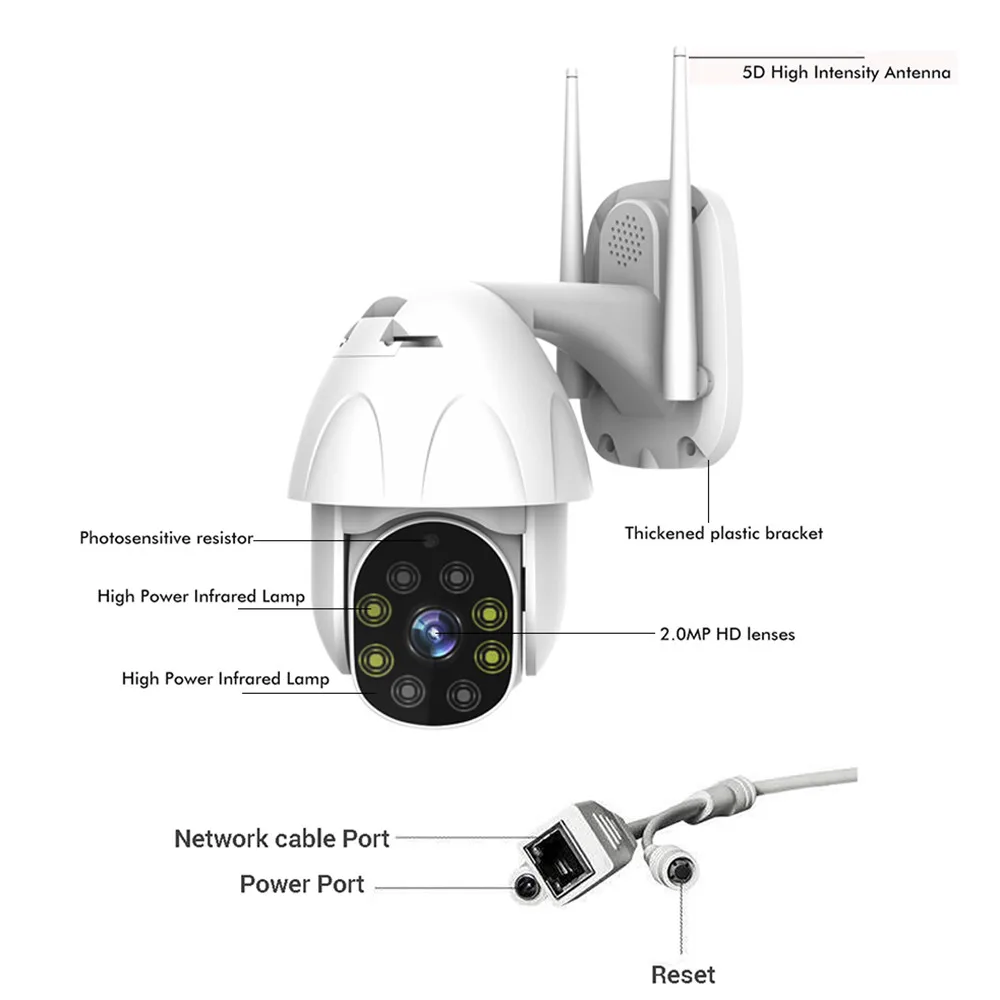 1080P PTZ wi-fi камера 2MP автоматическое отслеживание водонепроницаемый CCTV домашней безопасности ip-камера 4.0X цифровой зум скорость купольная беспроводная IP камера