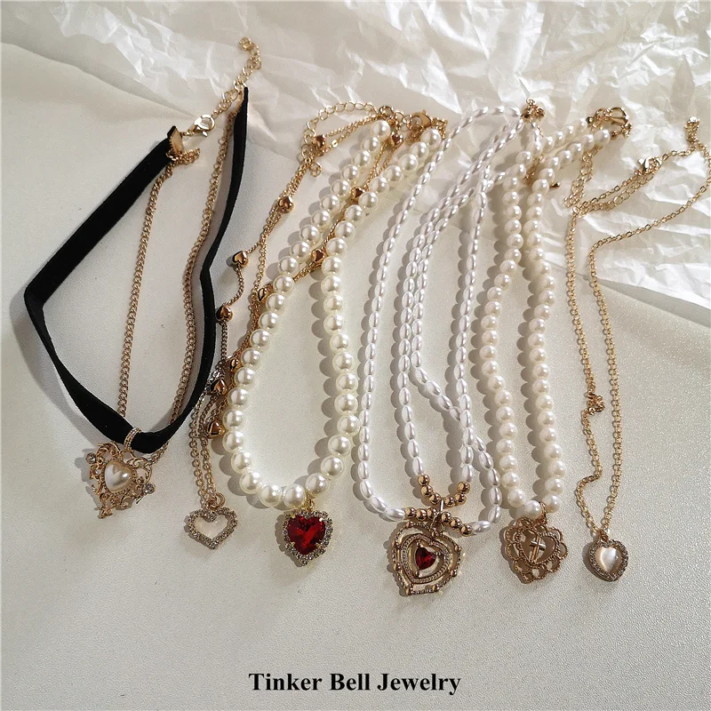 [GET ME BLING] 韓国☆Color Heart Pearl Necklace H2b78b5b7d25d4cd2a0410469c5540