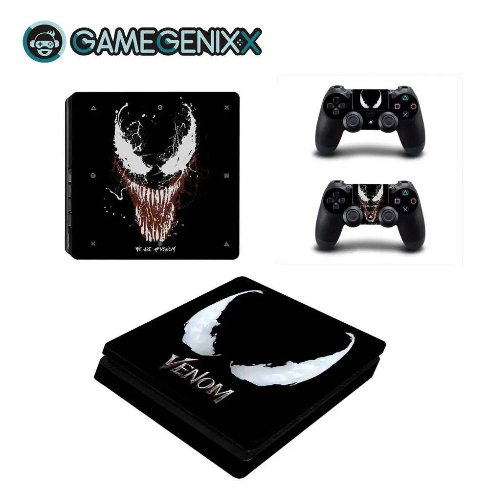 GAMEGENIXX наклейка для кожи Защитная Наклейка Съемная крышка для PS4 Slim консоли и 2 контроллеров-Venom