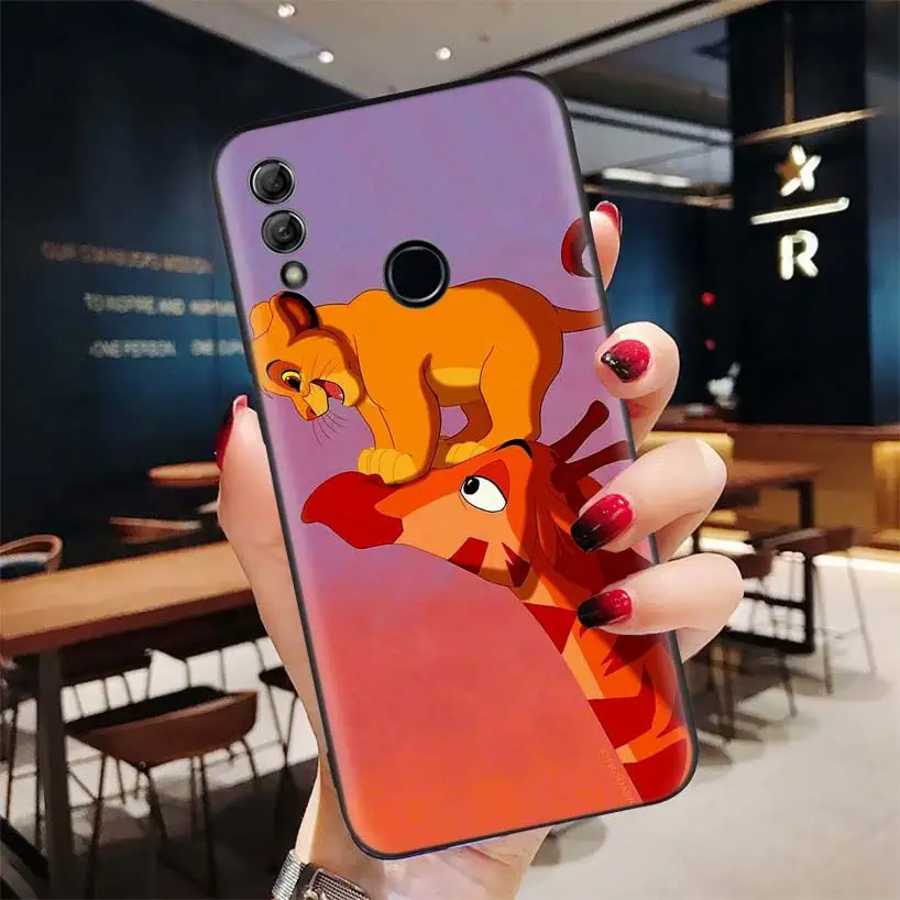 С героями из мультфильмов; «Король Лев», черный чехол для huawei Y9 Y5 Y6 Y7 Honor 10 9 Lite 9X8X8 S 8A фотоаппаратов моментальной печати 7S 7A 10i 20i V20 чехол для телефона Capa