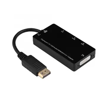 

cable audio 4 in 1 DisplayPort DP Male to HDMI VGA DVI Audio Cable Adapter Converter For PC audio line