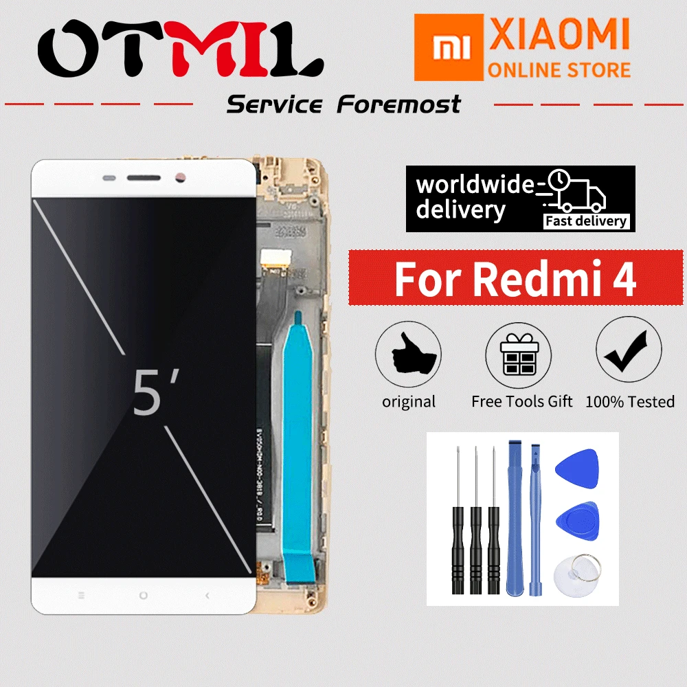 

5.0"Original For XIAOMI Redmi 4 LCD Display Touch Screen Digitizer For XIAOMI Mi Redmi4 Display For Red MI4 LCD Standard Edition