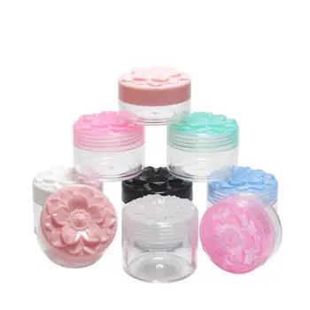 

1Pcs 10g Empty Plastic Makeup Nail Art Bead Storage Container Portable Cosmetic Cream Jar Pot Box Round Sakura Refillable Bottle