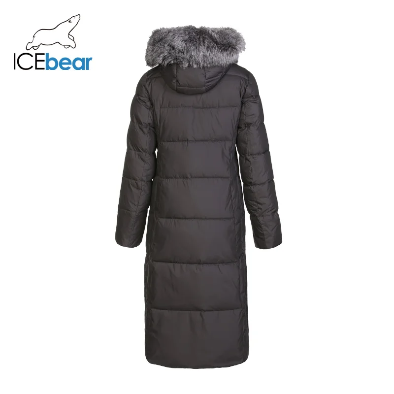ICEbear Новинка зимнее длинное женское хлопковое платье модная теплая Женская куртка с капюшоном Брендовая женская одежда GWD19160I