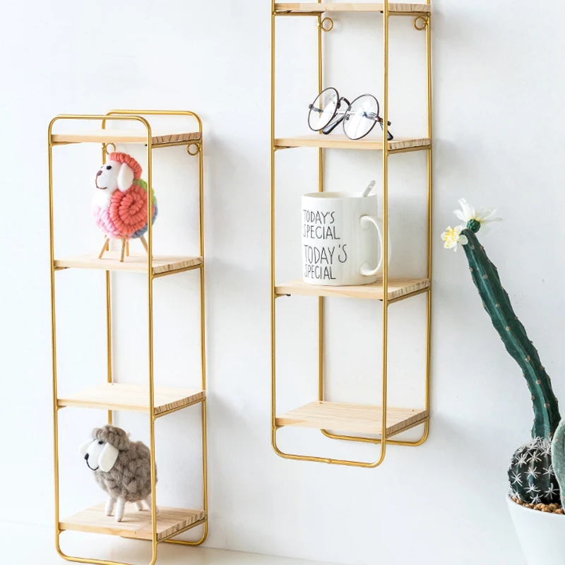 Creative Nordic Style Wall Pendant Decoration Iron Shelf Decorative Wall Shelf Home Organization and Storage Room Organizer