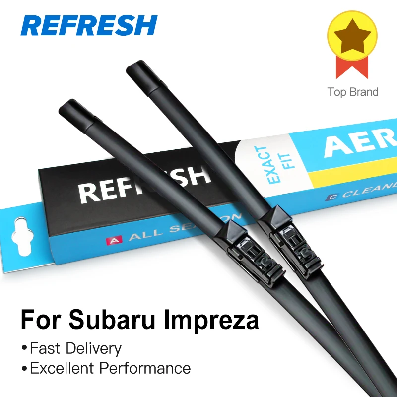 Refresh Hybrid Wiper Blades For Subaru Impreza Fit Hook Arms / Push