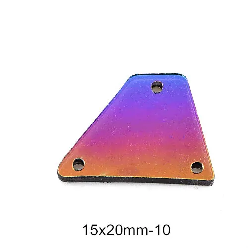 15x20mm-P10 20 шт Радужное зеркало пришить на Стразы больше формы акриловая Радуга пришить на горный хрусталь платье аксессуары F0160 - Цвет: 15x20mm-P10