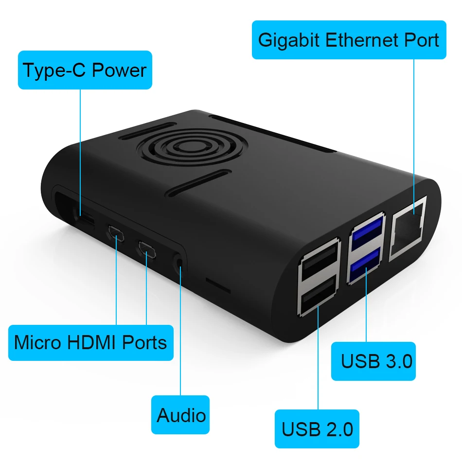 Raspberry Pi 4 Чехол, Raspberry Pi чехол с охлаждающим вентилятором, Raspberry Pi 4 радиатор для Raspberry Pi 4 Модель B, Pi 4B, Pi 4