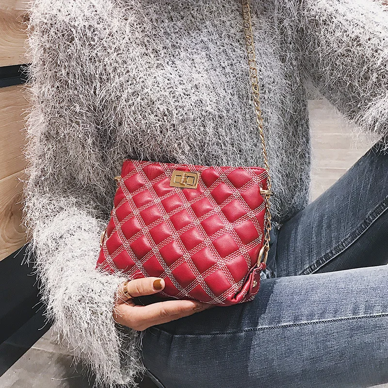 

Fashion Small Bag Women's 2020 Autumn New Style Fashion Rhombus Chain Bag Korean-style Versatile Crossbody Bag Square Sling Bag