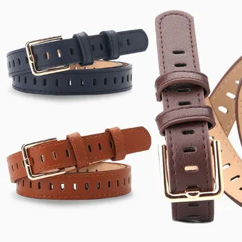 

Belts For Women PU Leather Fashion Casual Wide Long Porous Square Buckle Hollow Imitation Female Belts New