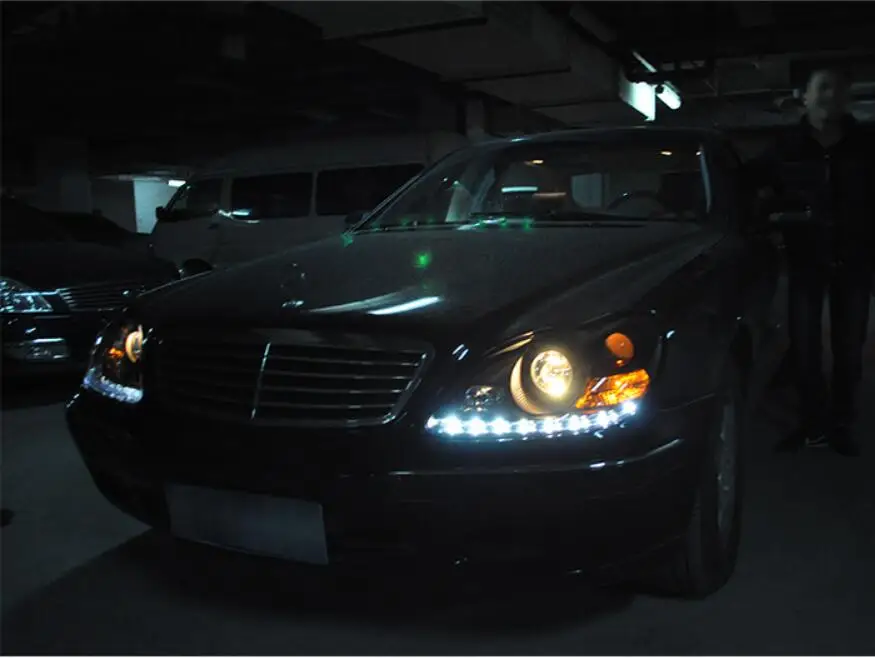 Тайвань 1998~ 2005y автомобильный бампер головной свет для Mercedes Benz w220 фар S280 S320 S350 S500 S600 светодиодный DRL/галогенный W220 налобный фонарь