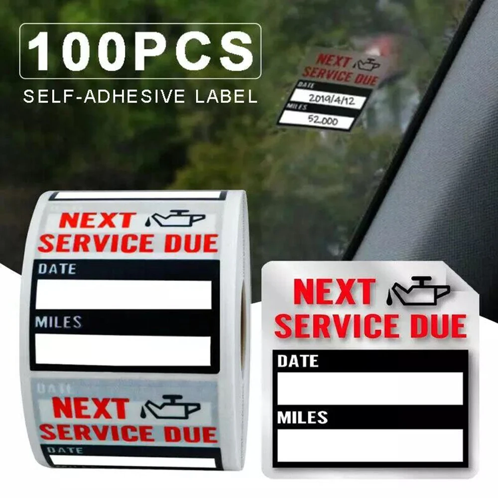 Remarkable Self Adhesive Oil Change Service Reminder Label 100pcs