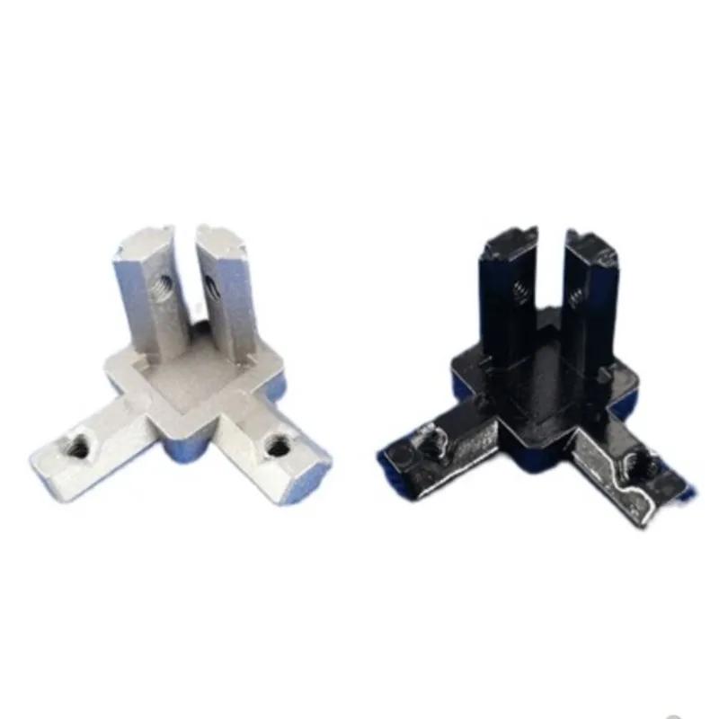 Stainless steel angle bracket angle connector angle bracket 1pc 3-way end corner bracket for 3030 4040 aluminum profile connector for t slot aluminum extrusion profile with screws
