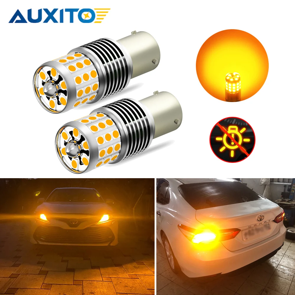 2Pcs 1156 Bau15s LED Yellow Canbus Turn Signal Lights for Nissan Versa