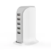 Портативный размер, 5 портов, USB зарядное устройство, быстрая зарядная станция, настольный дорожный концентратор, usb-разветвитель, зарядный адаптер для ПК, ноутбука, штепсельная вилка европейского стандарта