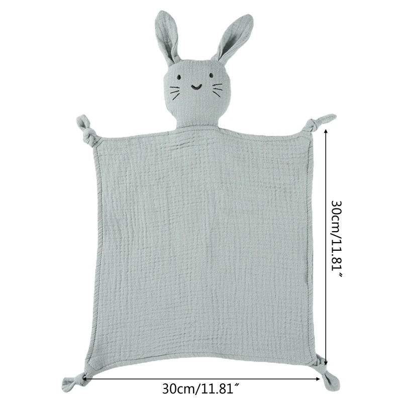 Baby Security Blanket Soothe Appease Towel Soft Cotton Muslin Bib Animal Rabbit Doll Teething Comforter Blanket Infants Comfort