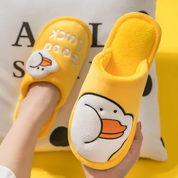 

Cotton Slipper Season Woman 2019 Lovers Cartoon Live With One’s Own Family Non-slip Indoor Flange Keep Warm Confinement Shoe