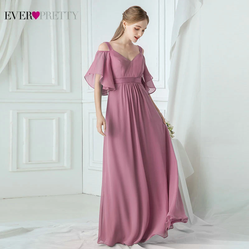 Элегантные розовые вечерние платья Ever Pretty длинное ТРАПЕЦИЕВИДНОЕ ПЛАТЬЕ с