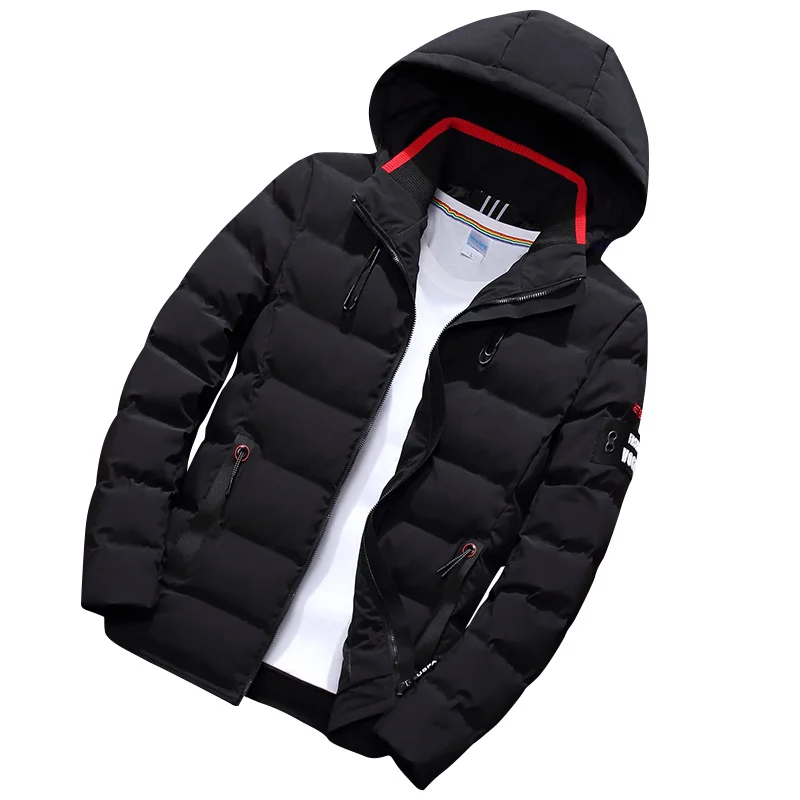 

2019 New Fashion Mens Coat Men Clothes Casual Warm Hooded Winter Zipper Coat Outwear Jacket Top