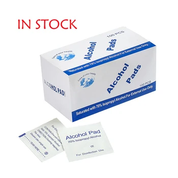 

100pcs Disposable Alcohol Prep Swap Pad Wet Wipe Nail Polish Remover Disinfectant Tablet Antiseptic Skin Cleaning Care