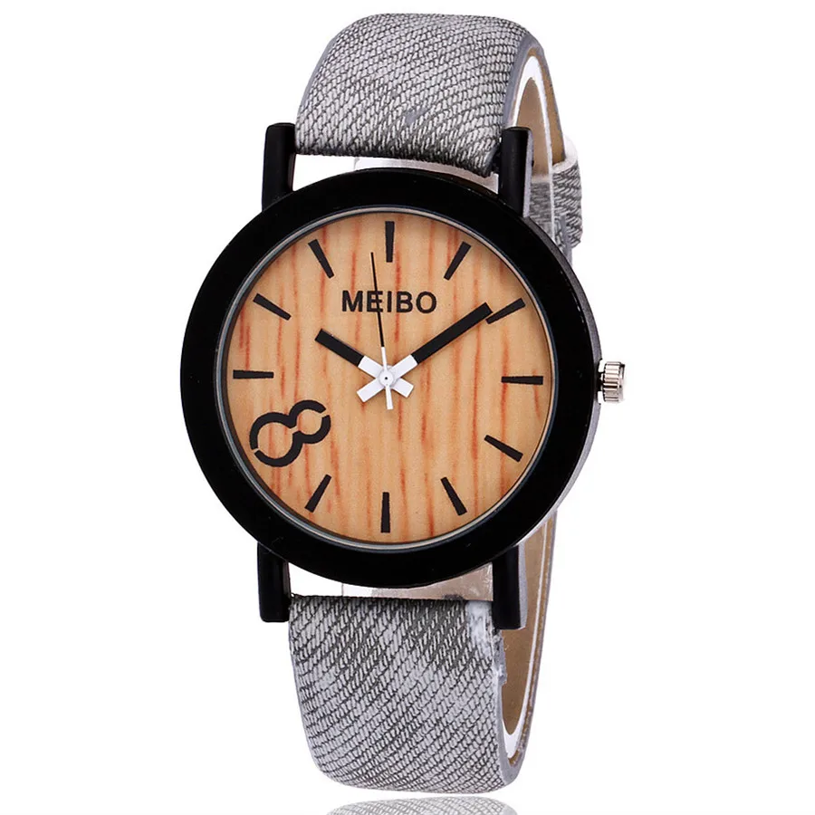 MEIBO Элитный бренд Для женщин часы моделирования деревянной кварцевые мужские часы Повседневное деревянный Цвет часы с кожаным ремешком Relogio Feminino Montre Femme Dropship