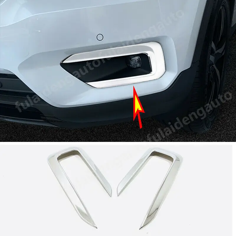 

For Volvo XC40 2018-2020 ABS Chrome Front Fog Light Lamp decor frame Moulding Cover Trim Car Accessories