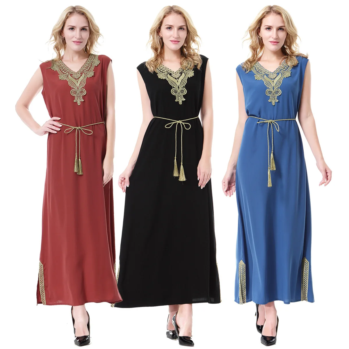 

2020 Summer Women Dress Oversized Color Block Short Sleeve Plus Size Muslim Abaya Turkish Kaftan Dubai Casual Robe