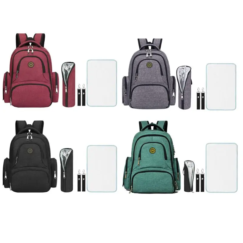 

Mummy Maternity Nappy Diaper Bag Large Capacity Baby Travel Backpack with Thermal Pocket Changing Pad Stroller Straps