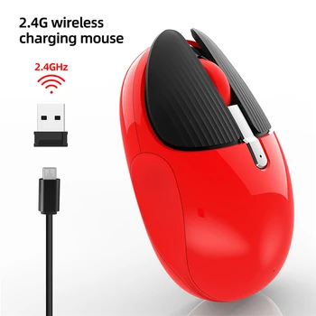 

HXSJ 2.4G Wireless Rechargeable Mouse 1600DPI Mute with Hide Desktop Button Game Mice For Home Office Notebook Computer Laptop