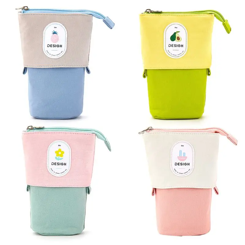 

Cartoon Cactus Telescopic Pencil Bag Case Pen Pouch Cosmetic Brush Bag Travel Pencil Case Pen Case School Supplies