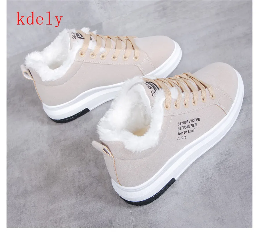 

Cotton Shoes Female New Women's Boots Winter Plus Velvet Cotton Shoes Thick Soled Warm Snow Women's Boots Women's Cotton Boots