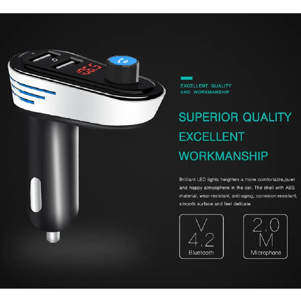 DSYCAR 1 шт. Bluetooth Handsfree автомобильный комплект MP3 плеер A2DP музыкальный приемник адаптер Поддержка IOS Android смартфонов Планшет
