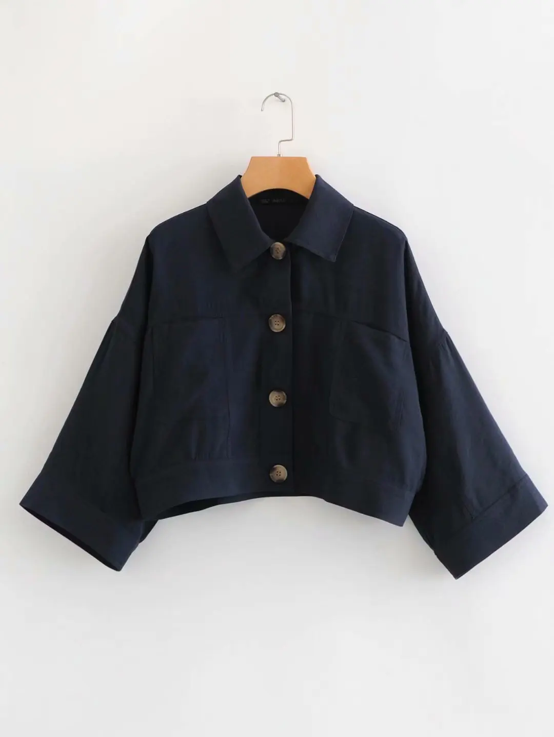 

2018 qiu ou And American Style Large Size Wide Cuff Single Breasted Short Women's Outer Wear Tops Casual Coat