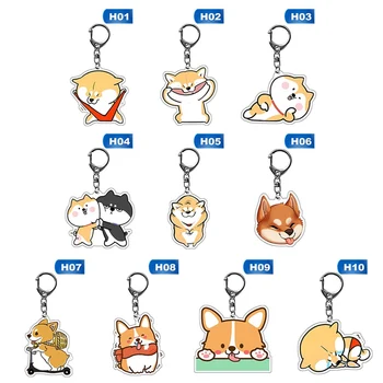 

Cute Japanese Shiba Inu Keychain Creative Cartoon Acrylic Dog Key Rings For Kids And Friends Gifts