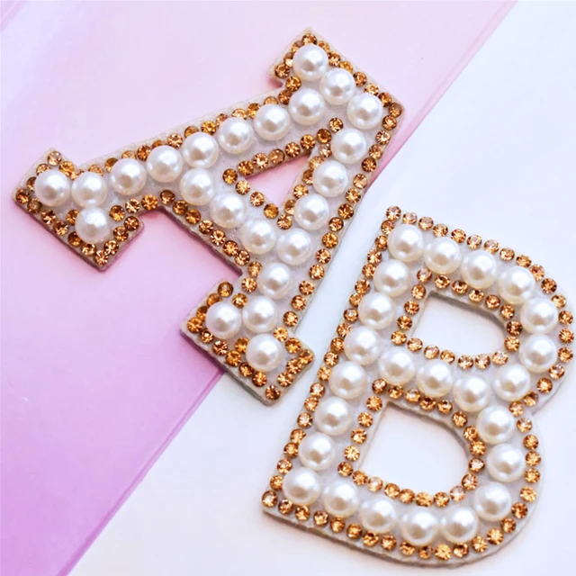 Rhinestone Letters Patches Bag Hat Jeans  Iron Letters Pearls - A-z  Rhinestone - Aliexpress