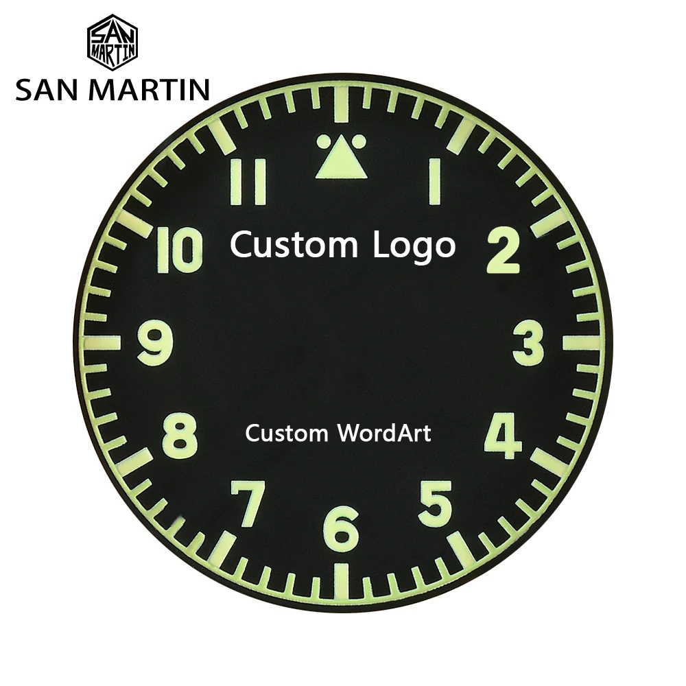 San Martin Watch Customization Service Customize Dial Mark/Motto/Anniversaries/Word Art/Birthday Etc Case Back Laser afbeelding