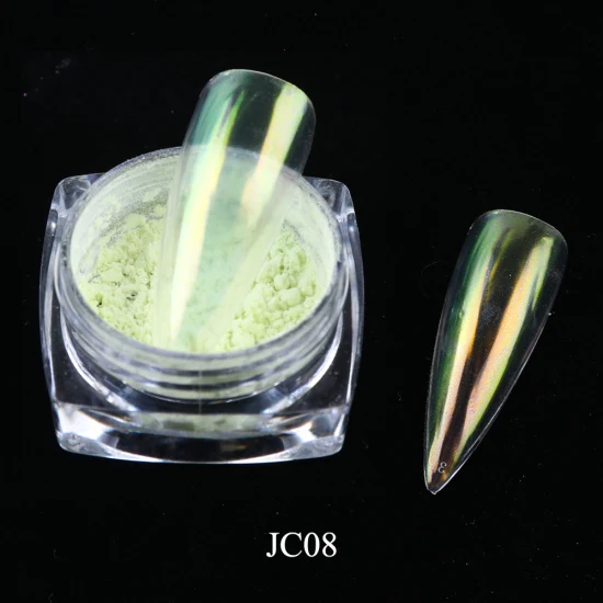 JC08 0,2 г Прозрачный блестящий порошок для ногтей, зеркальный УФ-гель Аврора, пигмент, Волшебная Пыль для типсов, украшения ногтей, TRJC01-12 для погружения ногтей - Цвет: JC08