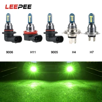 

LEEPEE 1PCS Fog Lamp LED Car Headlight Day time Running Light Bulbs H8 H11 9005 9006 h4 h7 White Green 6000k