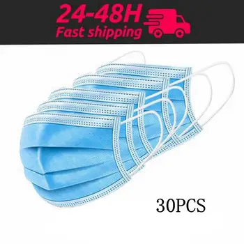 

In Stock!Hot 30pcs Protective Mask Non-woven Dust Mask Disposable Mouth Mask 3-layer Anti-Dust Tattoo Face Masks