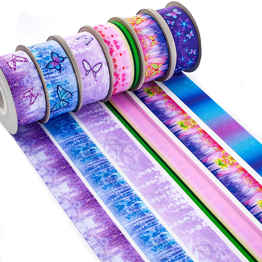 

New Japan Double Printed Butterfly Pattern Kimetsu No Yaiba Grosgrain/Satin Ribbon 10 Yards for DIY Hair Bow