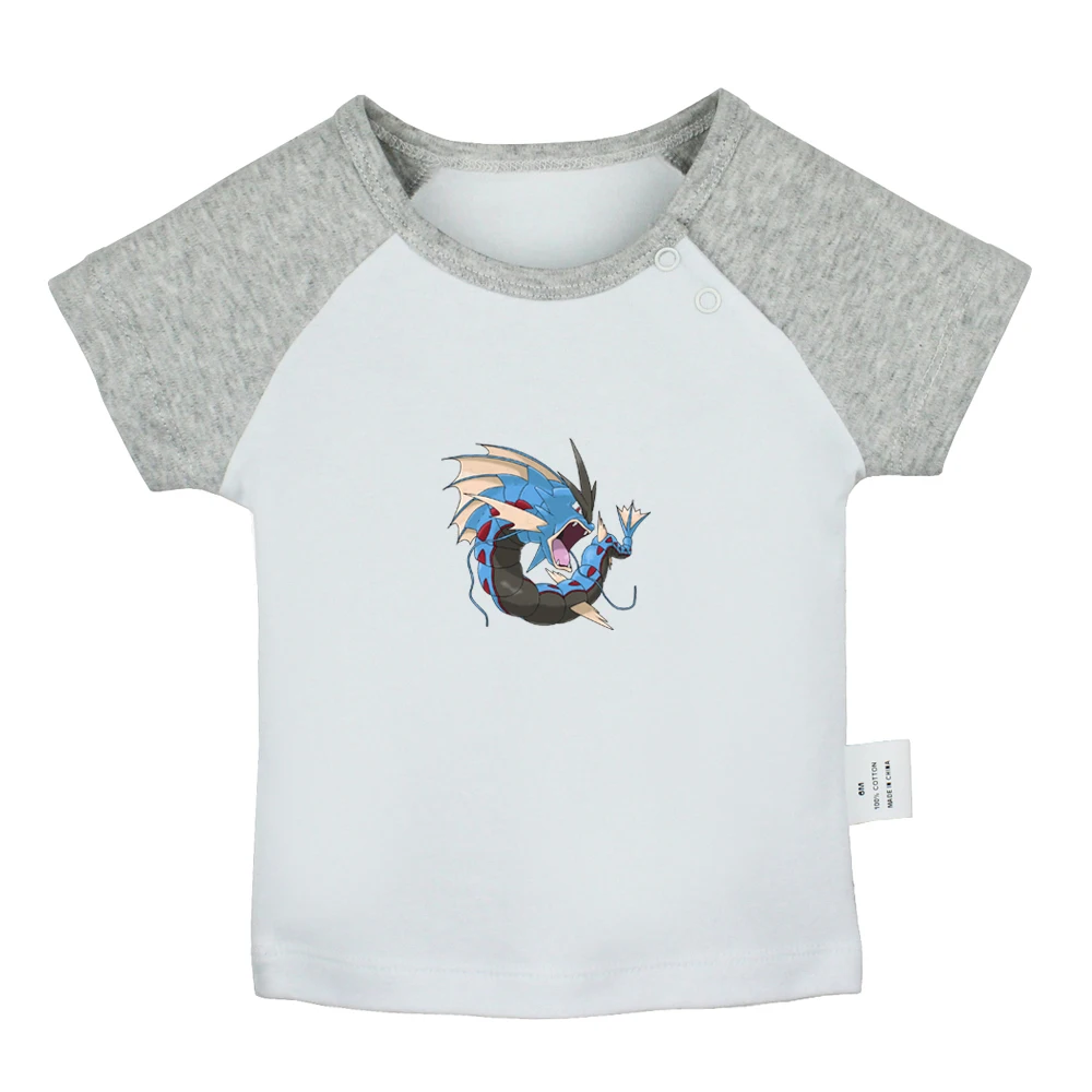 Милые футболки Pokemon Dratini Gyarados Lapras Poliwag для новорожденных, цветные футболки с короткими рукавами для малышей - Цвет: JbBabyYCG972D