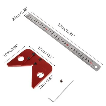 

Woodworking Scribe Mark Line Gauge Center Ruler Square Layout Miter 45 Degree